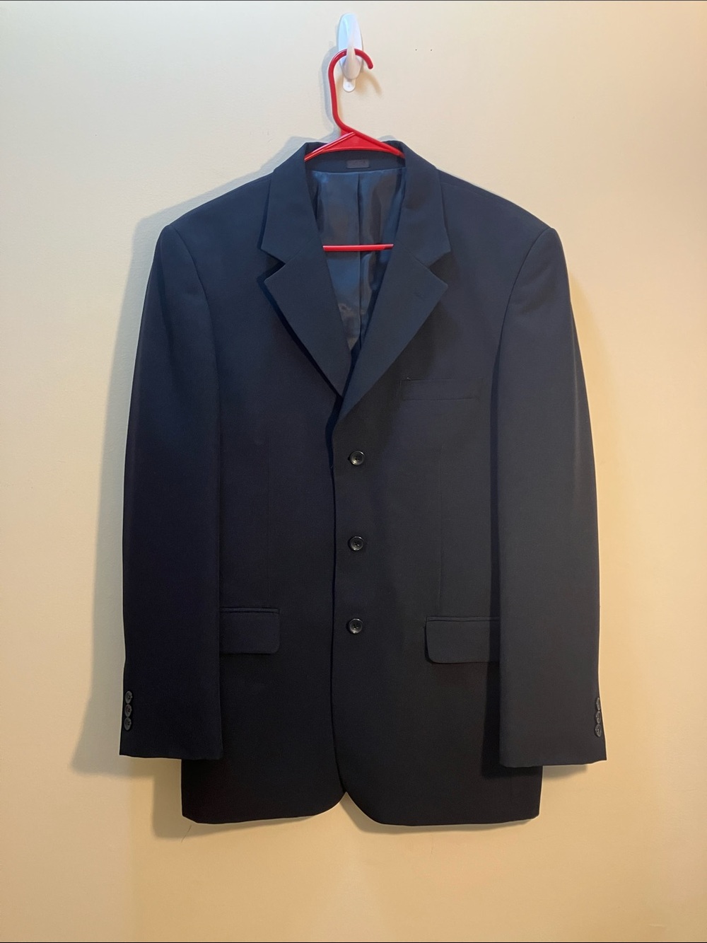 Men's Tailored Navy Blazer - Three-Button Sport Coat